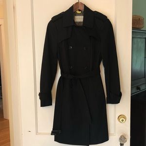 Banana Republic Cotton Trench Black Size Small